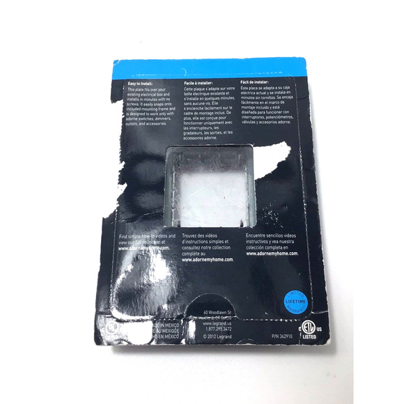 LEGRAND ADORNE ONE SINGLE GANG WALL PLATE PLUM FINISH - Paintable -AWP1G2PL4 - Picture 3 of 5